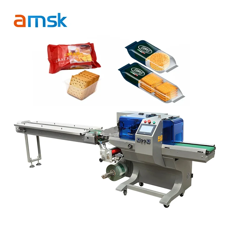BG-350 Automatic Horizontal Pillow Packaging Cookie Sandwich Toast Bread Flow Biscuit Packing Machine