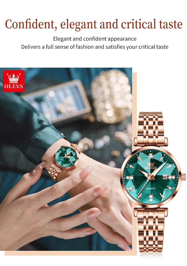 Olevs 5536 Luxury Fashion Casual Design Waterproof Wrist Watch Bright Multi Glass Ladies Quartz Women Watches for Girl Female