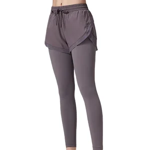 Custom High Quality Quick Dry Two Layers Short and Long Pants Gym Pants Butt Lifting Sport Active Leggings