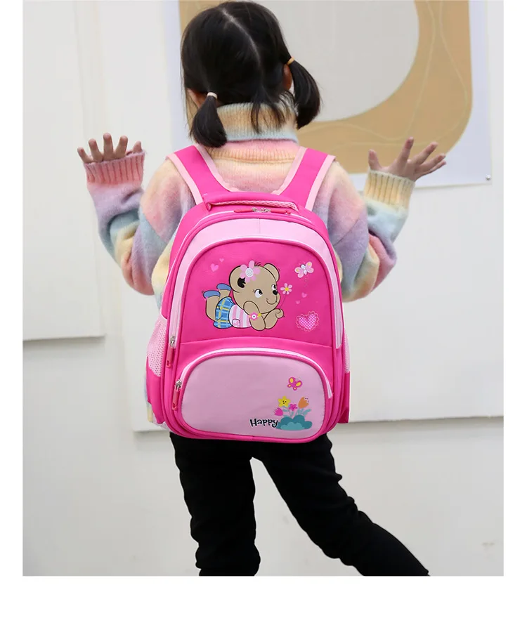 Children's Backpack Kindergarten Cartoon Cute Light Schoolbag Reflective Strip Safety Kids Bag Soft Waterproof Baby Bag