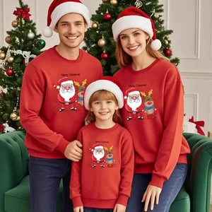 New Christmas Sweatshirt for the Whole Family Thickened Long Sleeve Sweatshirt with Fleece