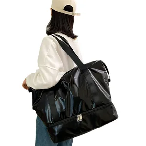 New Style Travel Storage Bag Ultralight Large Capacity Storage Tote Handbags Waterproof Oxford Bag With Letter Pattern