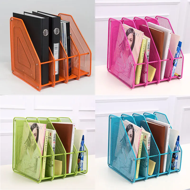 Range-revues A4 4 Cases Vertical - Organisateur De Bureau Et Maison En Plastique Robuste - Noir