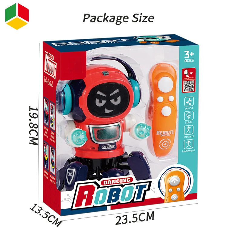 QS 2023 New Design Remote Control Mini Robot Toys Educational Electric Infrared Rotate Dancing Earphone Robot Toys for Kids