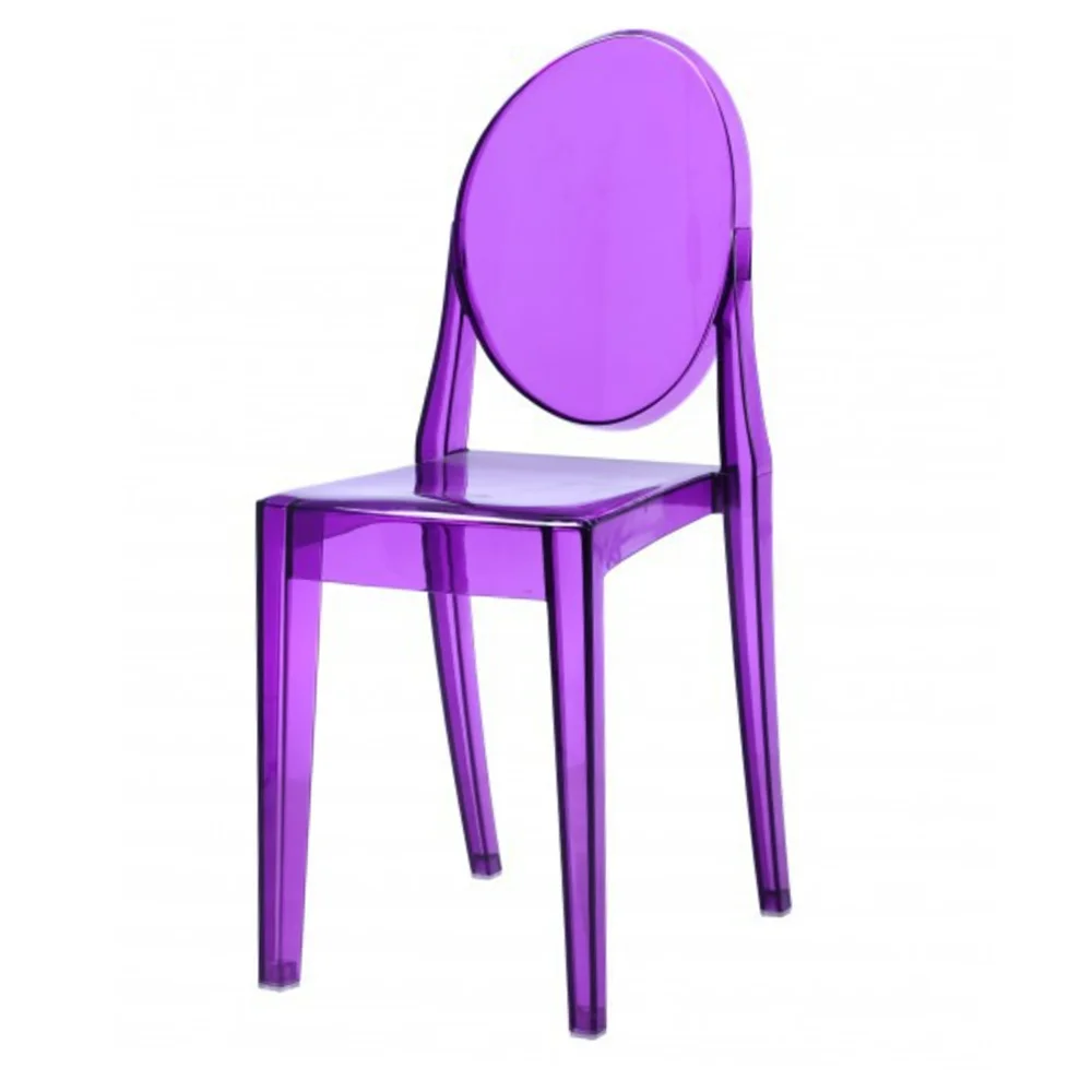 purple plastic dining chairs