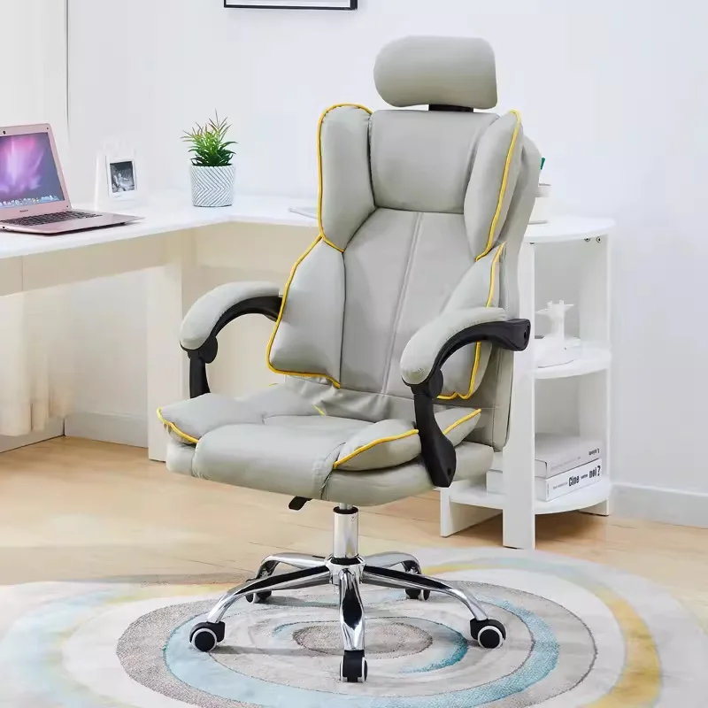 Modern Home Office Ergonomic Swivel Chair Cooling Backrest Mesh Comfortable Sedentary Gaming Chair Nylon Synthetic Leather Seat