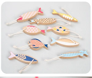 High Quality New 2023 Montessori Toddlers Bath Toys Fine Motor Skill Wooden Fishing Game Toys for Kids