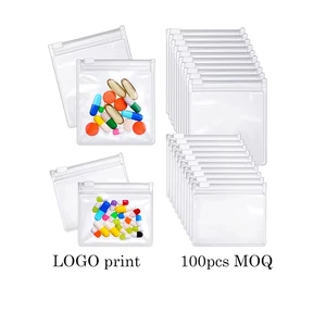 Small Pill Jewelry Pouch Handicraft Zipper Slide Lock Medicine Organizer  Reusable sealed Bag for Travel Medicine Storage Boxes