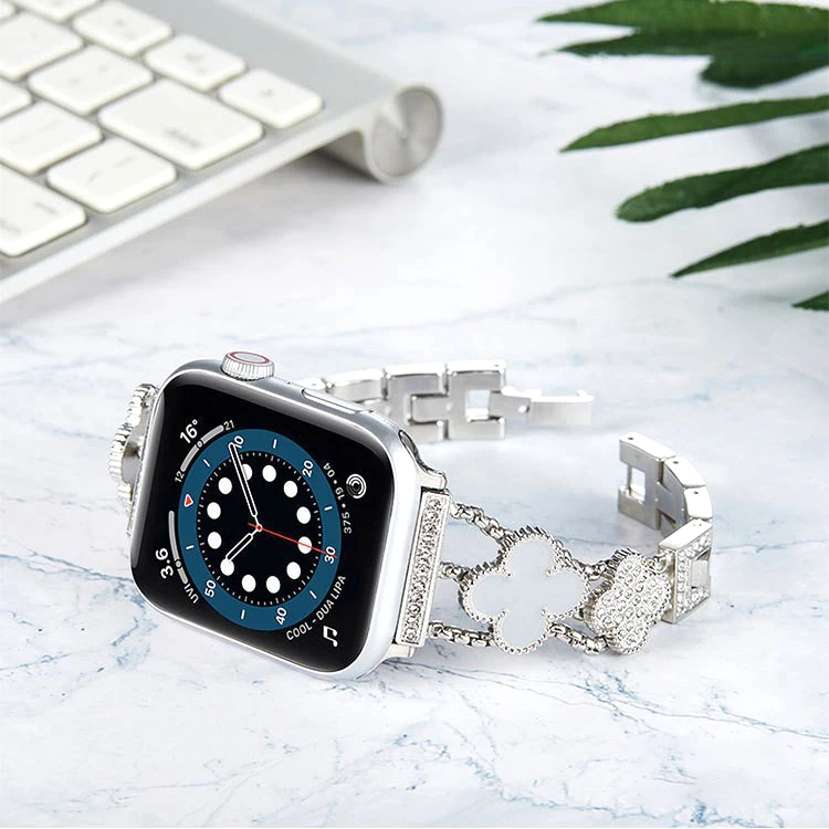 Metal Strap for Apple Watch 8 7 41mm 45mm 6 5 4 SE 44mm 40mm Women Metal Diamond Stainless Steel Wristband for iWatch 3 42mm 38m supplier