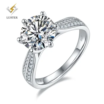 S925 Sterling Silver Jewelry Snowflake Real Engagement 925 Sterling Silver Moissanite Diamond Rings 3ct Moissanite Ring