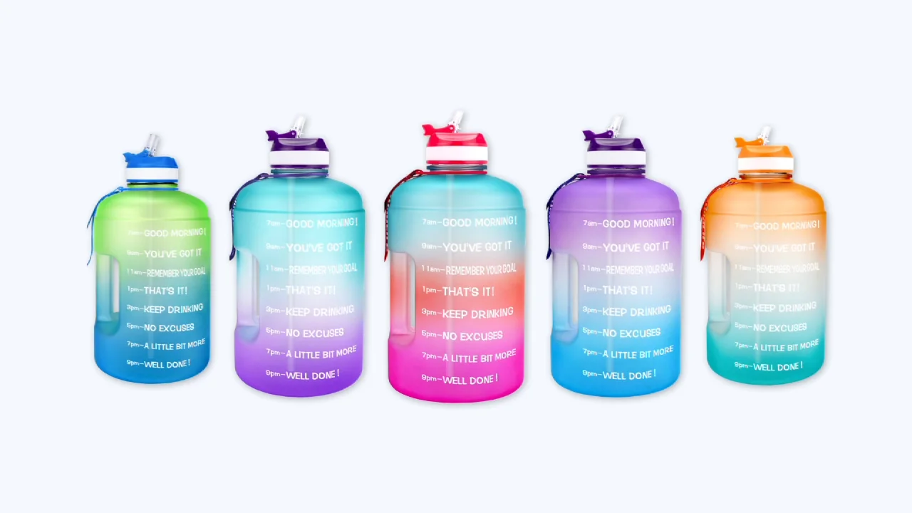 2024 New Straw Large Water Jug Motivational Water Bottle Gallon Water Bottle With Times Marker