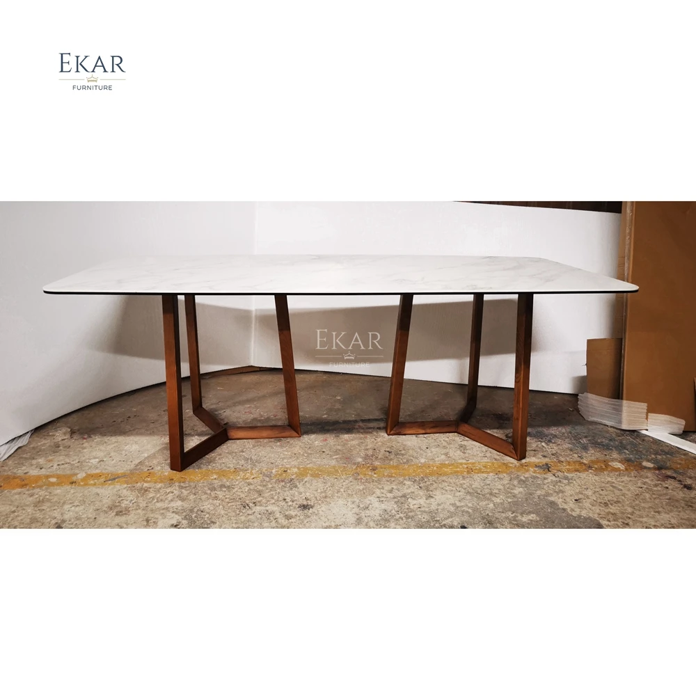 product modern sleek rectangular dining table set luxury european design marble wood contemporary home bar entry school furniture spaces-63