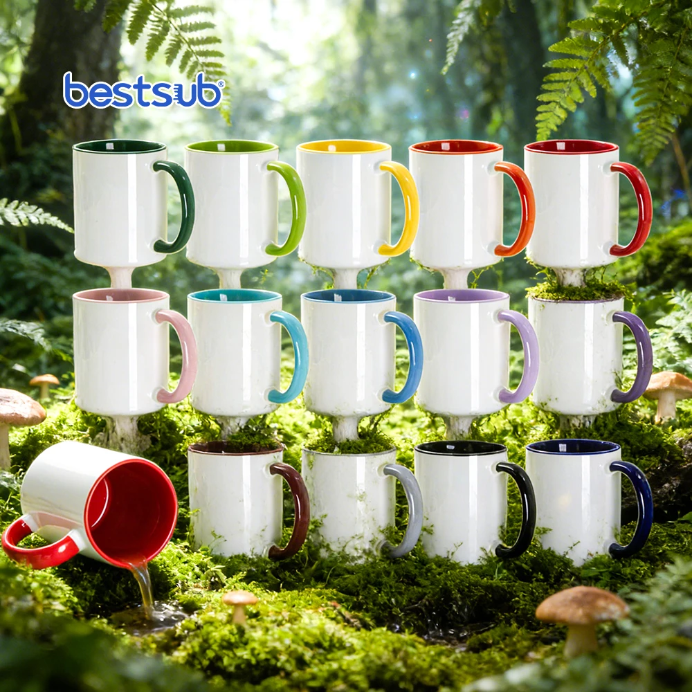 BestSub Wholesale Custom 11oz Sublimation Blanks Item Photo Heated Ceramic  Printed Color Coffee Tazas Mugs