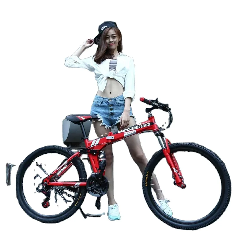 BeGasso sepeda lipat gisc berbantalan ganda, rem kecepatan variabel sepeda  gunung gaya siswa satu roda - Main Image