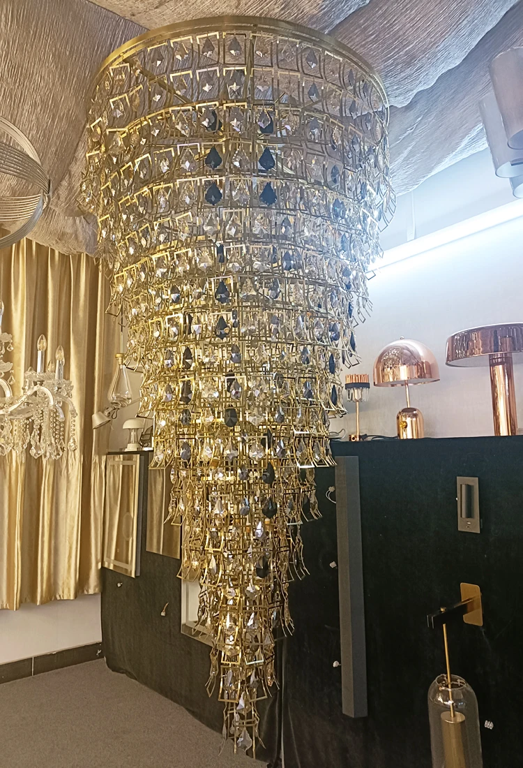 Customized Luxury Modern Hotel Villa Lobby Decoration Large Crystal Chandelier Light