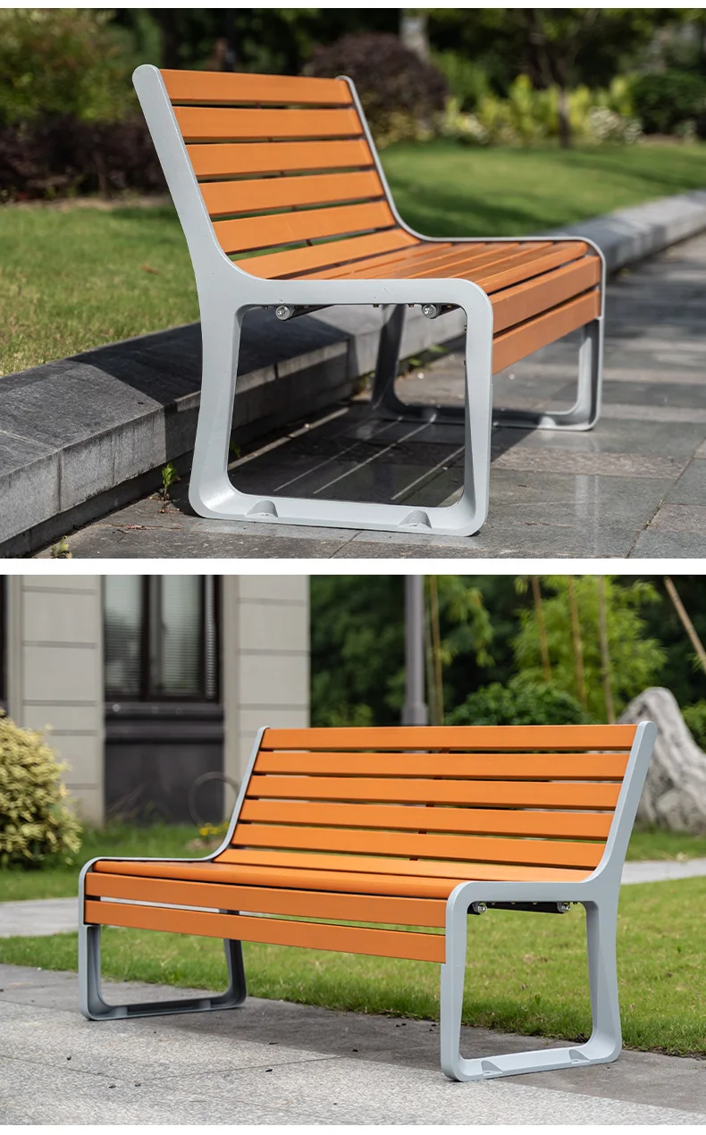 Durable Rain-proof Sun-Proof Aluminum Plastic Wood Patio Furniture Outdoor Park Bench Seat Street Bench supplier