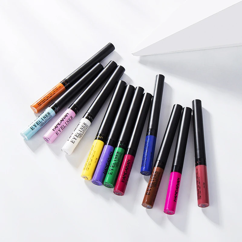 
 12 видов цветов Подводка для глаз быстросохнущая долговечная не Цветущая матовая подводка для глаз Яркая блестящая жидкая подводка для глаз Косметика по индивидуальному заказу  