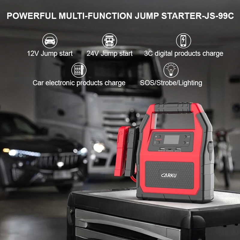 Multifunction New Heavy Duty Vehicles 12V 24V Jump Starter Booster Packs  42000mAh