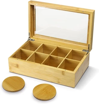 Wholesale Reusable Eco Custom Logo Bamboo Tea Box Bamboo Tea Set Storage Box