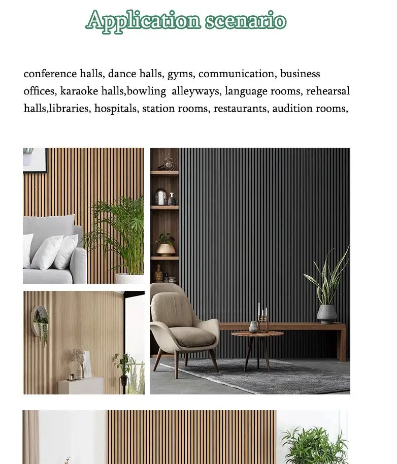 Soundproof Fiber Mdf Slatted Acoustic Wood Wall Panels/boards Cladding ...