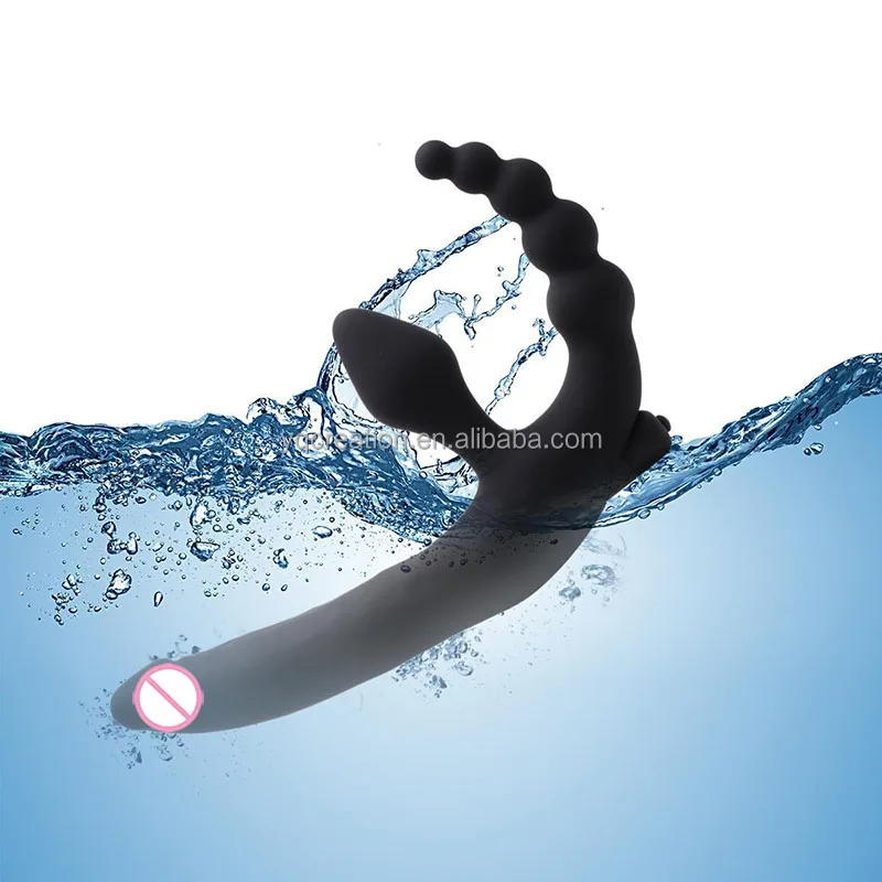 Lesbian Waterproof Adult Vibrating Bullet Butt Plug Massager Anal Plugs Three Heads Dildo Massager Strapless Strap Sex Toy G Spo