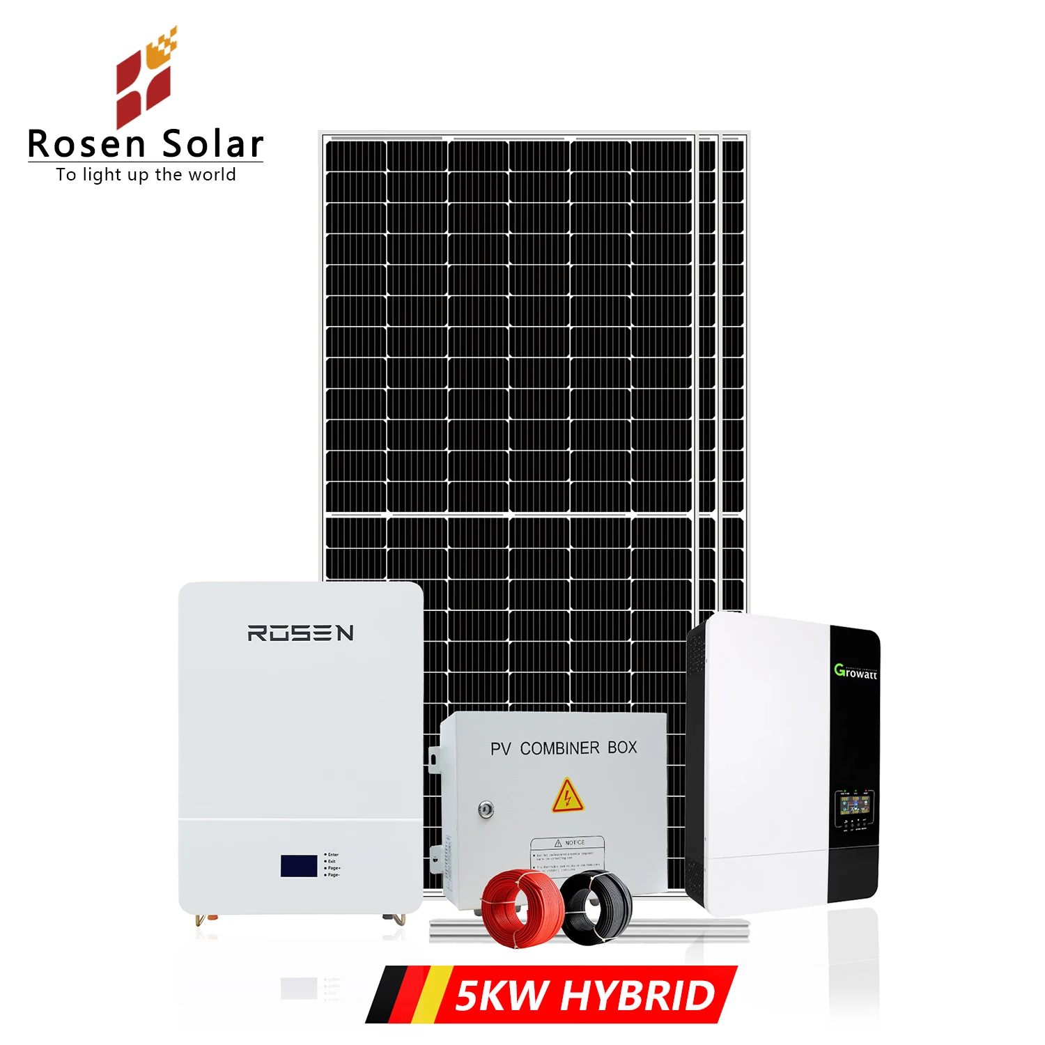 5kva Solar Energy Home System On Grid Tied Hybrid Single/Split Phase