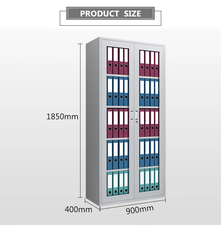 
Шкаф для хранения офисной мебели Sanjian, серый, регулируемый, с 2 створками 