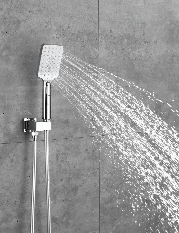 Concealed Shower Set Single Handle Rainfall Square Shower Head