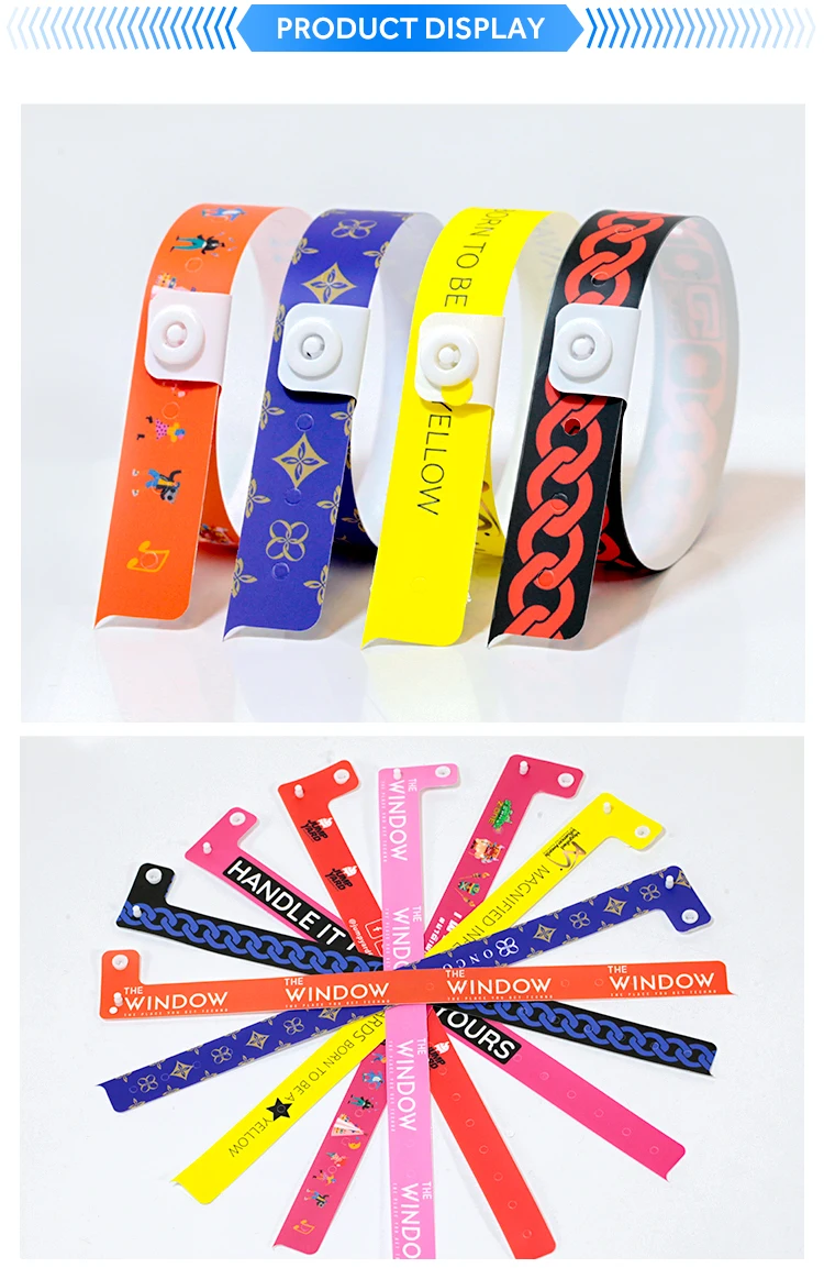 Waterproof customizable color pvc vinyl wristbands/bracelets one time use vinyl wristbands custom logo design for patient id