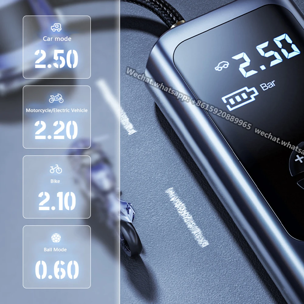 Мини машинный воздушный насос автоматический светодиодный цифровой датчик давления для воздушного компрессора высокого обнаружения 6000 мАч шин проводной и беспроводной