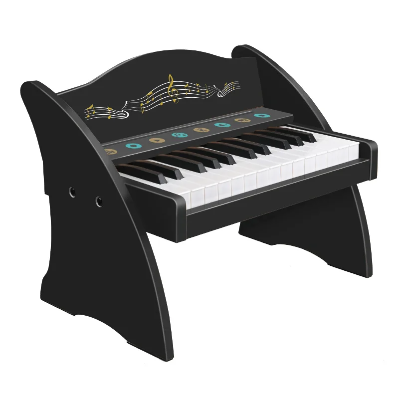 High Quality 37-Keys Wooden Piano Instrument Educational Musical Toys for Kids Children's Learning Model Guitar Set