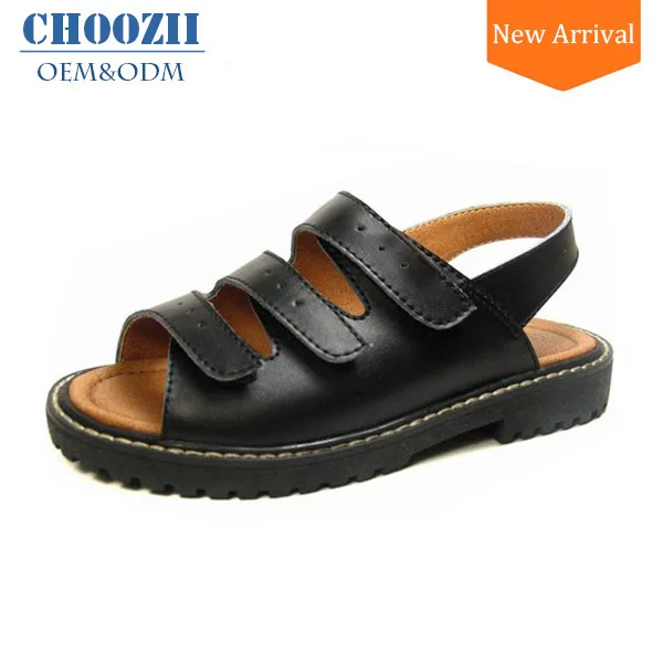 CHOOZII बच्चों काले सैंडल स्कूल जूते थोक रबर बच्चों जूता किशोर लड़कों  स्टाइलिश चमड़े स्कूल जूते सैंडल