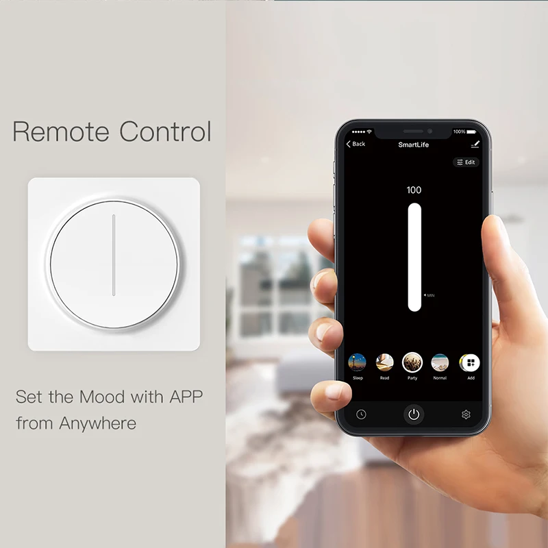 Wifi Zigbee Smart Dimmer Light Switch 100240v Touch Dimming Panel Wall