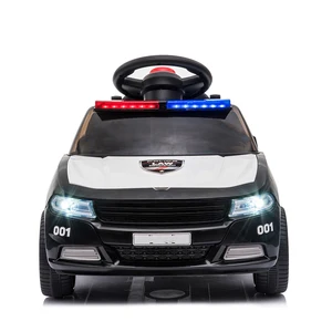 Unisex Kids 4-Wheel Police Toy Car Battery Operated Ride-On Plastic PC Car for 2-4 Years with Small Wheels
