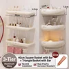 Milk white three-layer 7.5cm triangular basket, square basket
