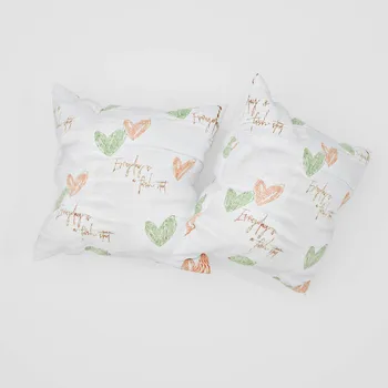 Modern Cotton Pillow Cases Luxury Health Design Trendy Heart Zipper Custom Box with Logo Bulk Travel Sleep Baby Decorative