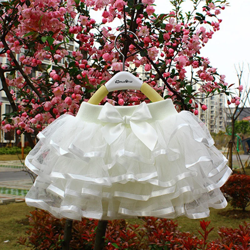Tutu Skirt White Tulle Flower Skirt Girls White Tiered Tulle Skirt