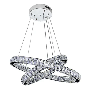 Wholesale Led Crystal Chandeliers Large Indoor Ring Pendant Hanging Light for Dinning Room Bedroom Living Room