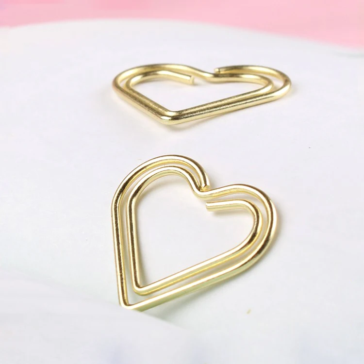 Small Heart Shape Golden Paperclip
