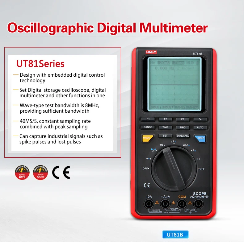 Unit Ut81b Handheld Digital Oscilloscopes Multimeters Combine