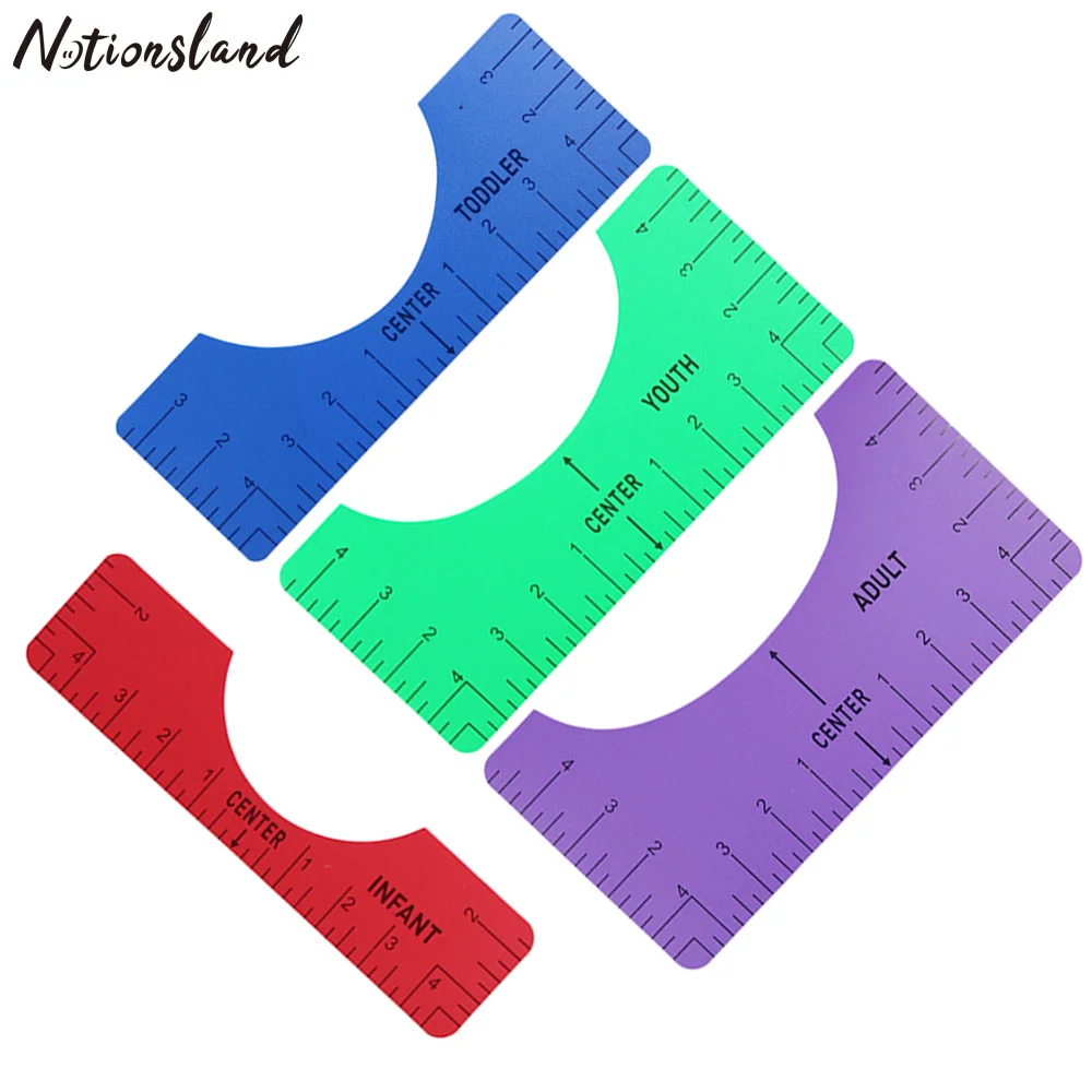 4pcs high precision t-shirt alignment ruler