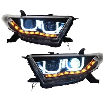 YBJ Car Accessories Highlander Head lights 2012-2014 Upgrade DRL Headlamp Modified day time running light LED Kluger Headlight