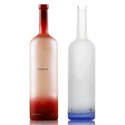 China Cheap Custom Logo Empty Clear Mini Blue Liquor Glass Bottles 50ml 60ml 100ml 500ml 750ml Glass Liquor Bottles