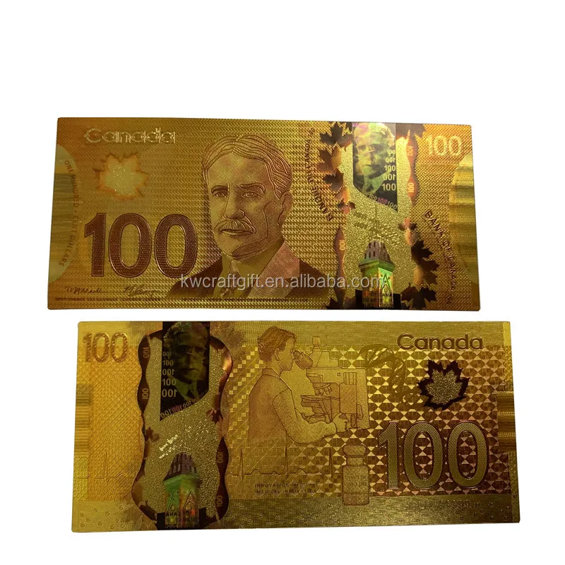 Collection Gift Durable Canadian Currency Cad 50 Gold Silver Foil ...