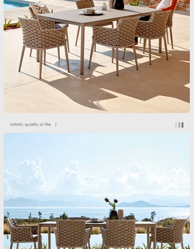 Outdoor Leisure Garden Rattan Table And Chair Courtyard Waterproof