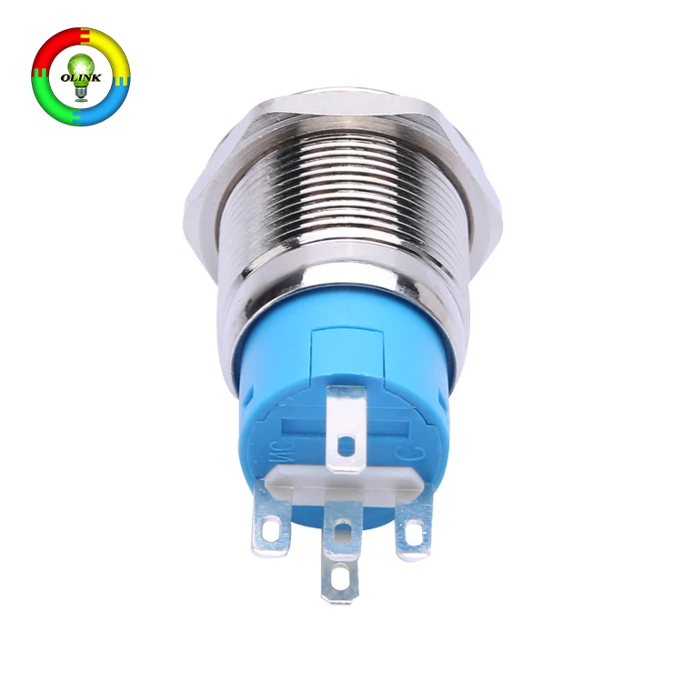 19mm Led Dual Color Illuminated 6 Pin Push Button Switch