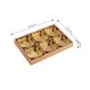 Gold   -- 6 pcs Square  set with wooden tray