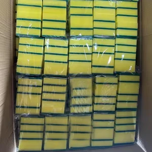 Wholesale in Bulk Cheap Price PU Sponges with Scouring Pad Cleaning Dishes Sponges Washing Kitchen Cleaning Sponge for Household