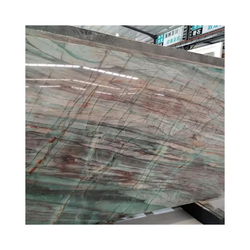 Polished Natural Brazil Multicolor Green Alexandrita Fantasy Quartzite Tiles Slabs Modern Artificial Stone Interior Exterior