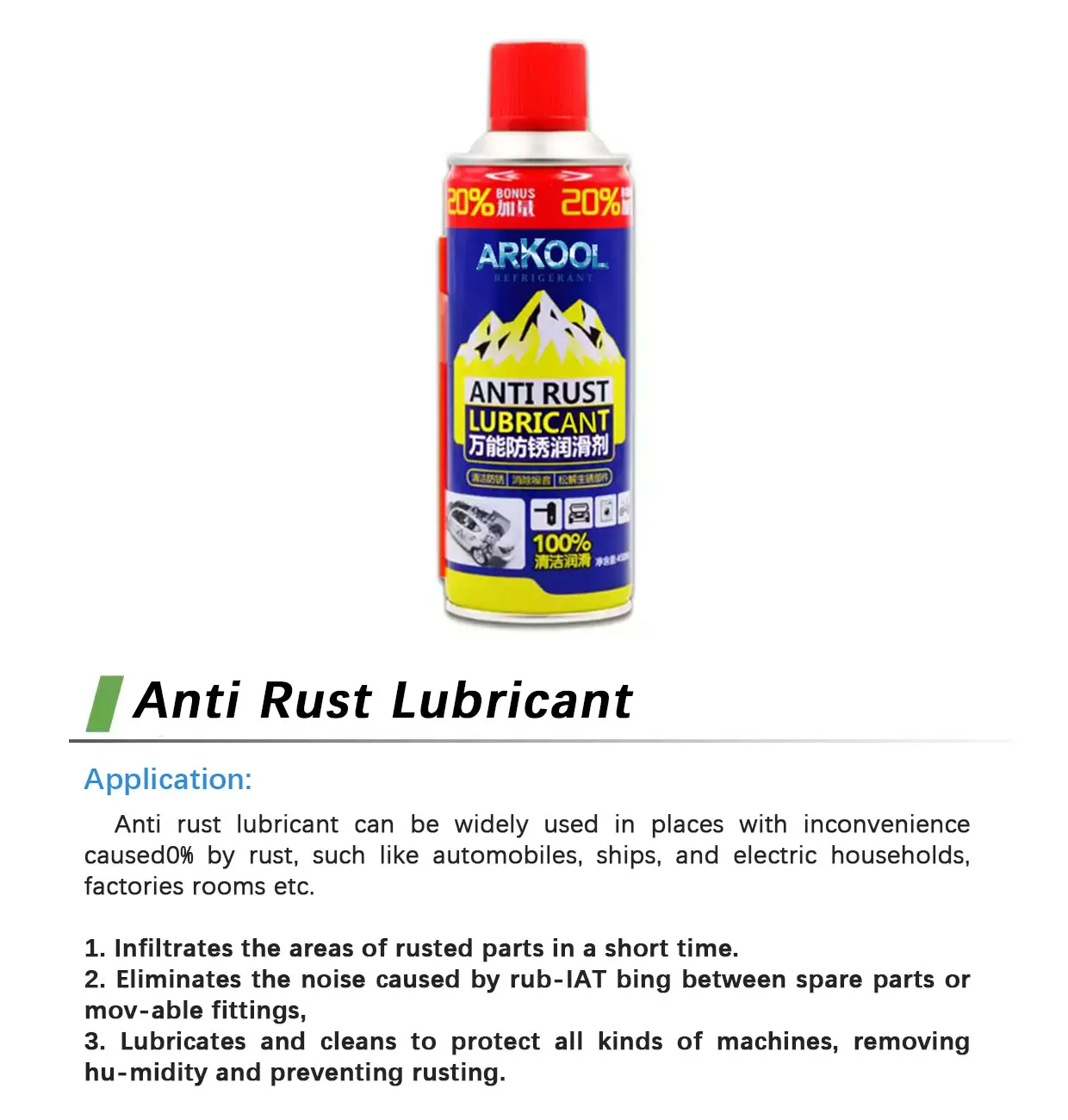 Factory Wholesale Industrial Derust Lubricant Anti Rust Spray Truck